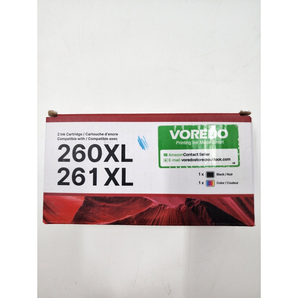Voredo 260XL 261XL High Yield Ink Cartridges Black and Color 2 Pack 28/11/2028